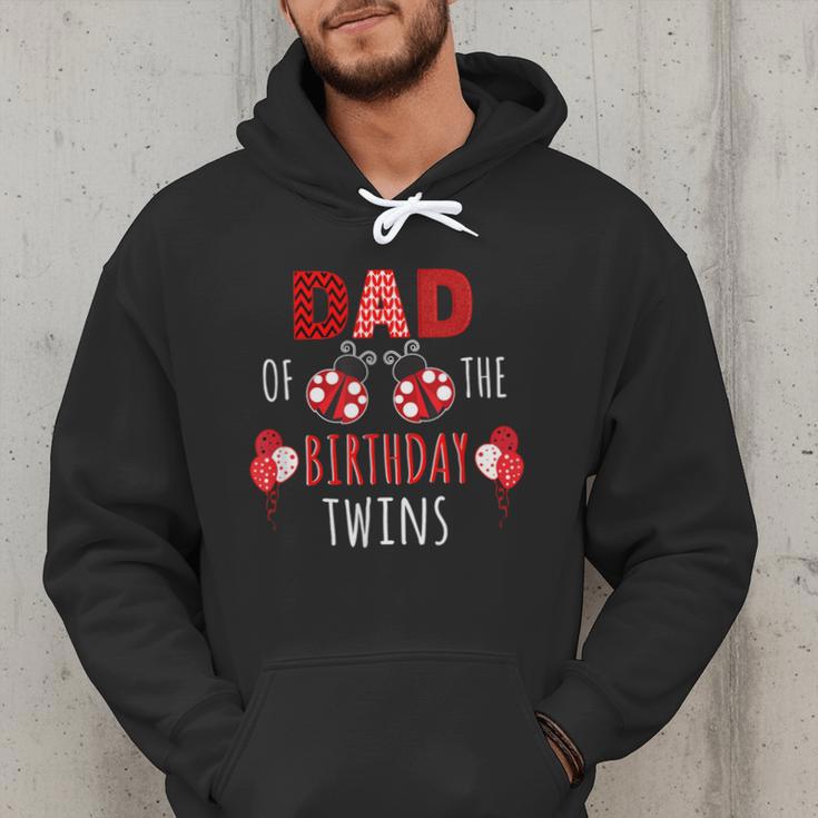 Dad Of The Birthday Twins Ladybug Birthday Family Matching Men Hoodie