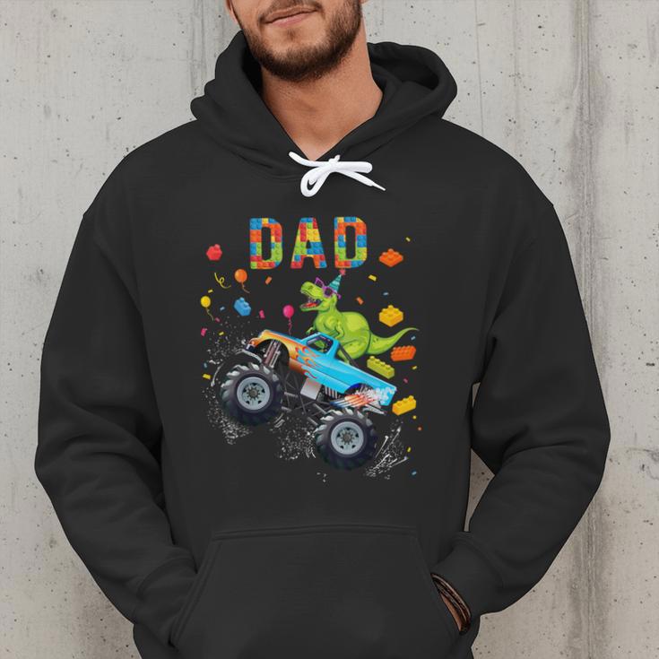 Dad Building Blocks Monster Truck Dinosaur Birthday Men Hoodie Dad Building Blocks Monster Truck Dinosaur Birthday Men Hoodie