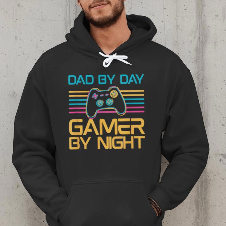 Dad By Day Gamer By Night Video Games Lover Gamer Dad Men Hoodie