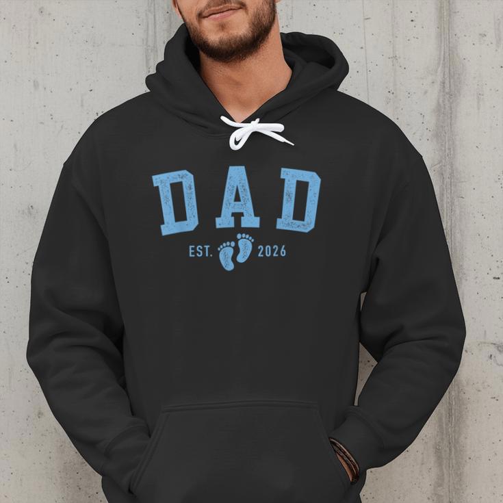 Dad Est 2026 Blue Baby Feet First Time Boy Daddy Men Hoodie