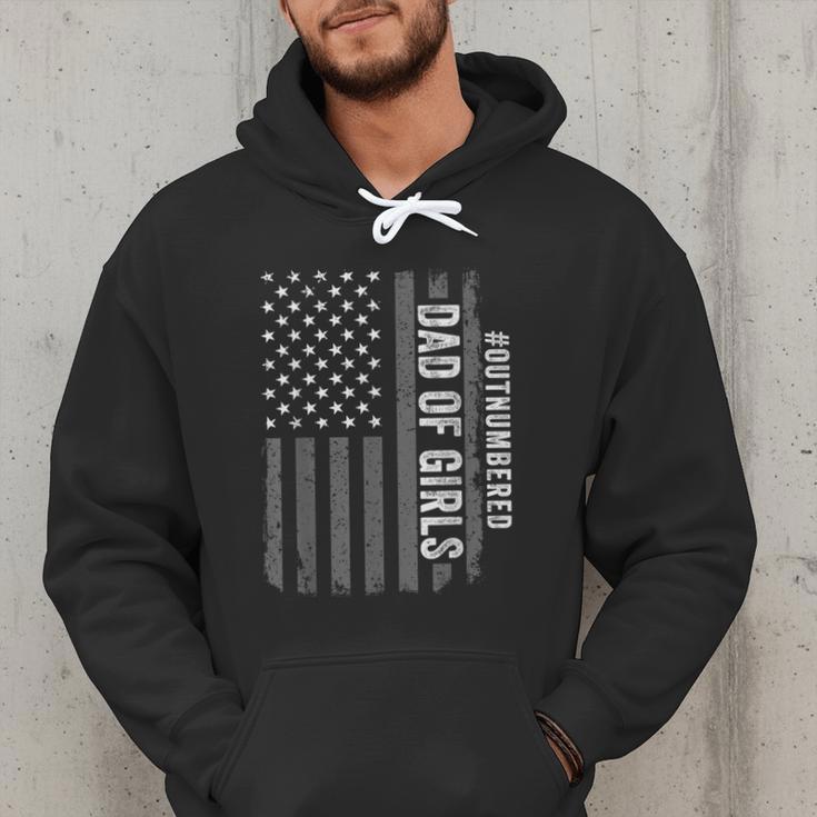 Dad Of Girls Outnumbered Fathers Day 2025 For Dad Daughters Men Hoodie