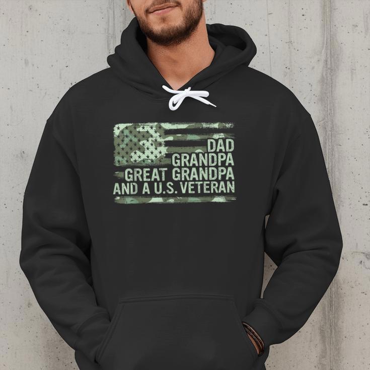 Dad Grandpa Great Grandpa Veteran Fathers Day Great Grandpa Men Hoodie