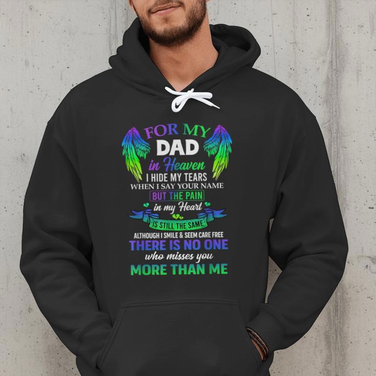 For My Dad In Heaven Touching Tribute For Passed Away Father Men Hoodie