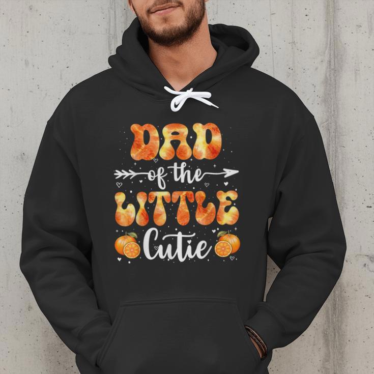 Dad Little Cutie Baby Shower Orange 1st Birthday Party Men Hoodie
