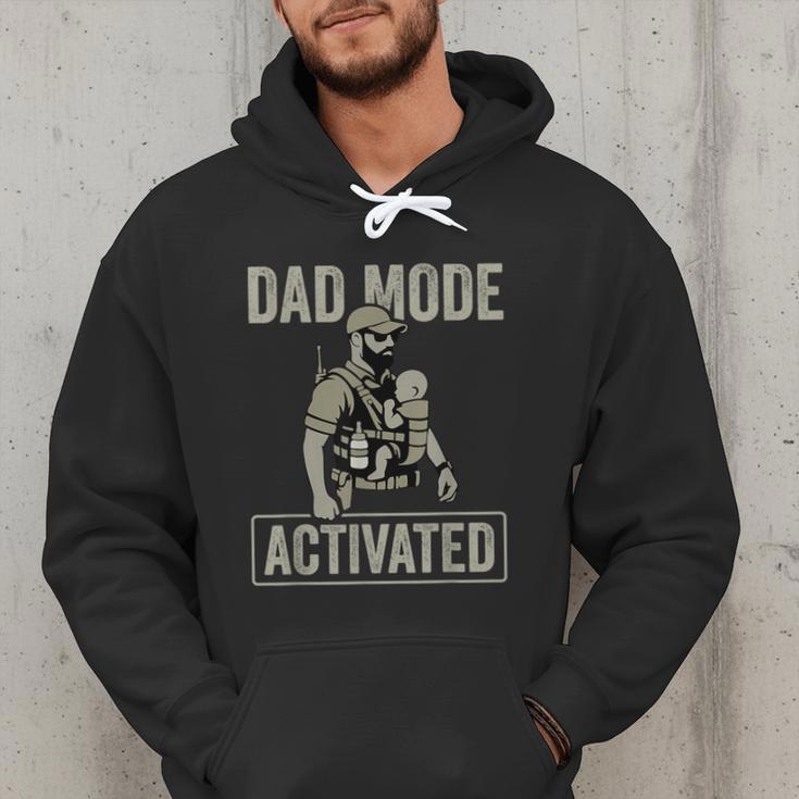Dad Mode Activated Tactical Baby Carrier Military Father Men Hoodie