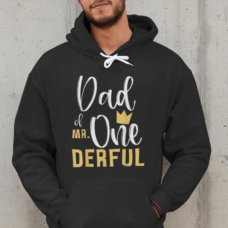Dad Of Mr Onederful 1st Birthday First One-Derful Matching Men Hoodie