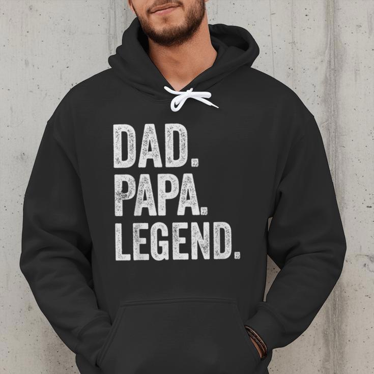 Dad Papa Legend Vintage Distressed Bold Papa Graphic Men Hoodie