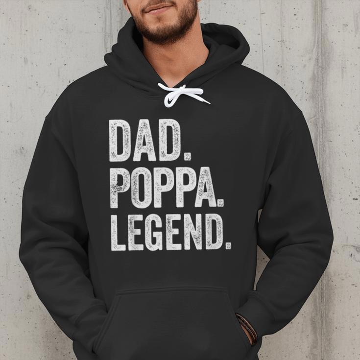 Dad Poppa Legend Vintage Distressed Bold Poppa Graphic Men Hoodie