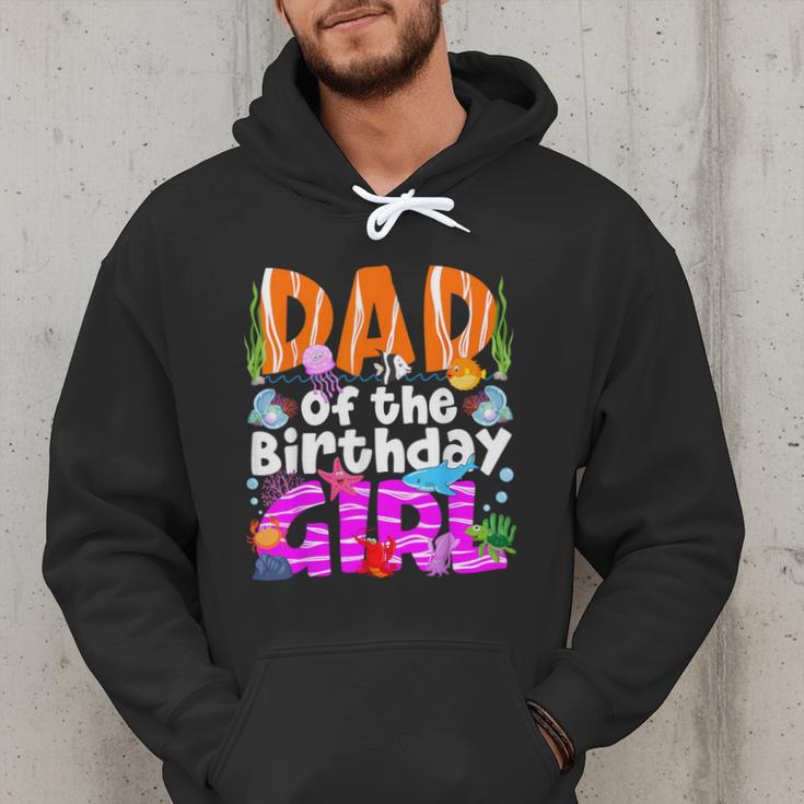 Dad Under Sea Birthday Party Girls Ocean Sea Animals Themed Men Hoodie