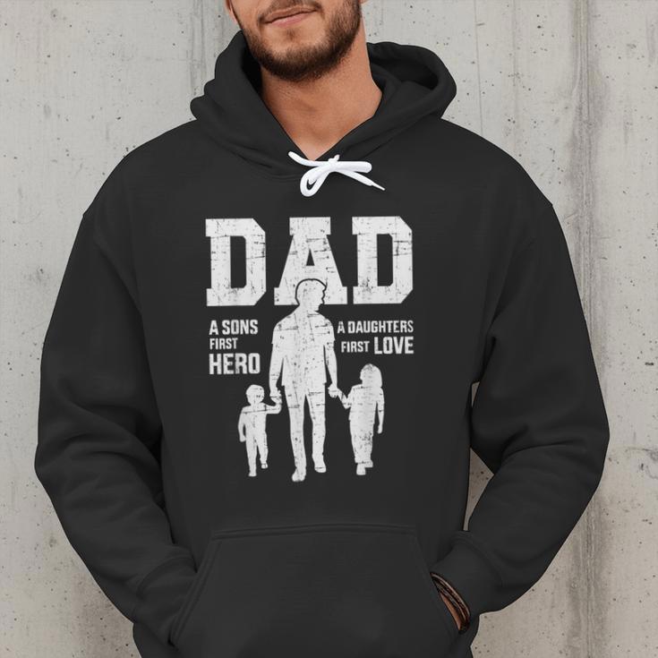 Dad Sons First Hero Daughter Love For Father's Day Men Hoodie