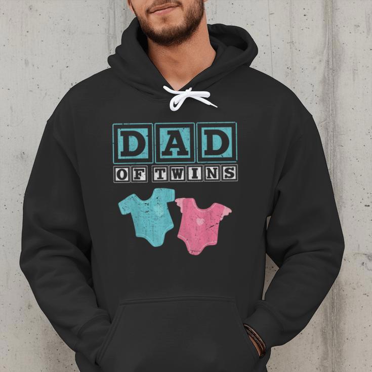 Dad Of Twins Family Daddy Fathers Day Future Parents Men Hoodie