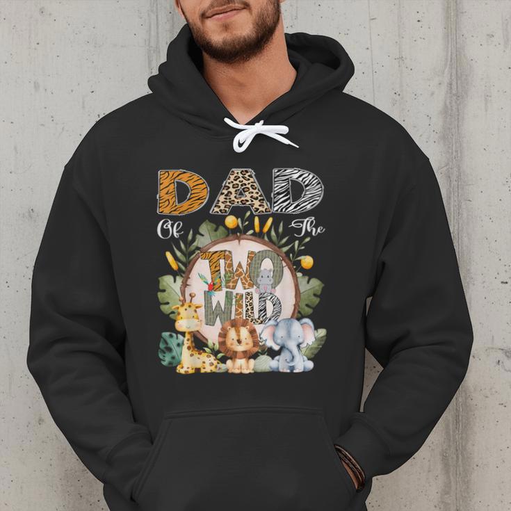 Dad Of The Two Wild Animal Safari 2Nd Birthday Party Men Hoodie