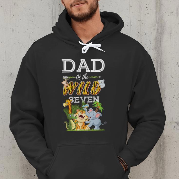 Dad Of The Wild Seven Animal Safari 7th Birthday Party Men Hoodie Dad Of The Wild Seven Animal Safari 7th Birthday Party Men Hoodie
