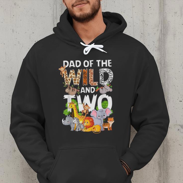 Dad Of The Wild Two Zoo 2nd Birthday Safari Jungle Animal Men Hoodie