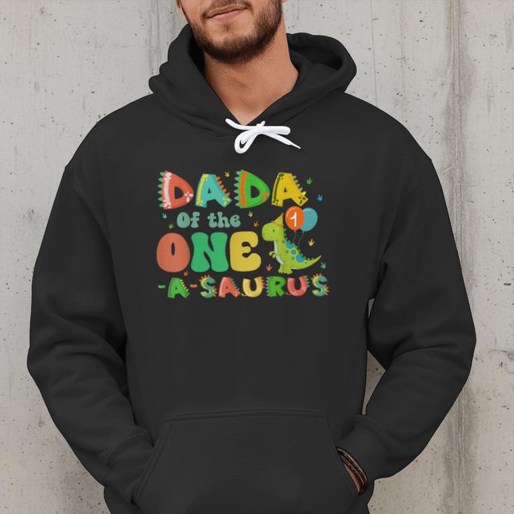 Dada Of The One-A-Saurus 1st Birthday Boy Dinosaur Family Men Hoodie