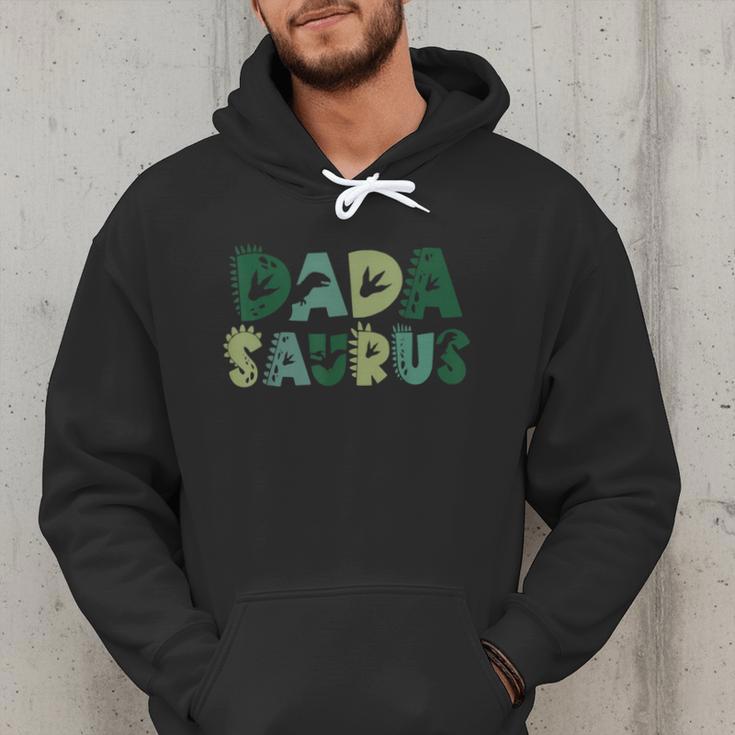 Dada Saurus Dad Dinosaur Three Rex Birthday Boy Girl Family Men Hoodie
