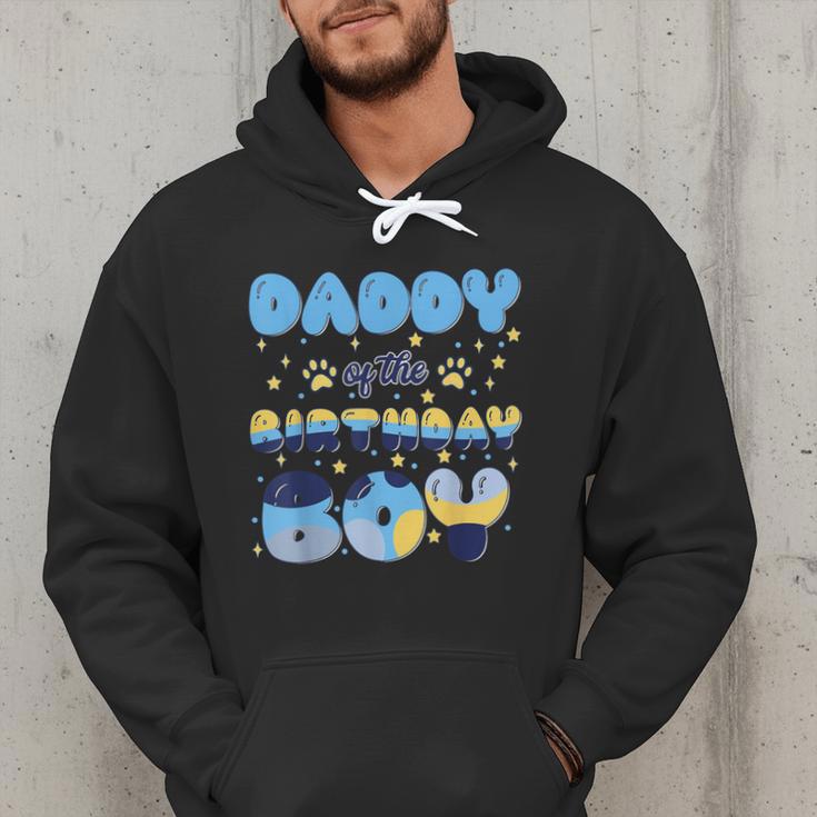 Daddy Of The Bday Boy Blue Dog Theme Party Family Matching Men Hoodie