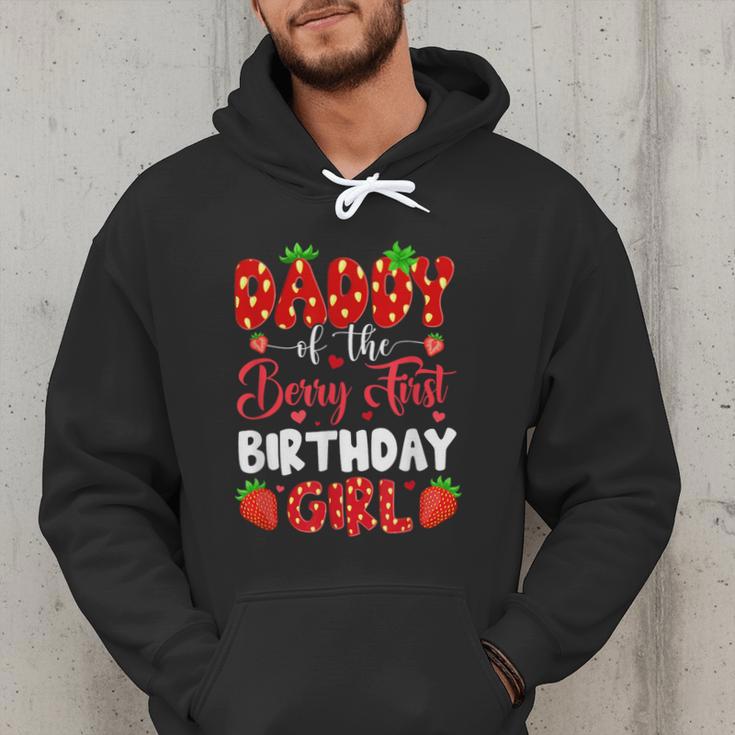 Daddy Of The Berry First Birthday Of Girl Strawberry Men Hoodie
