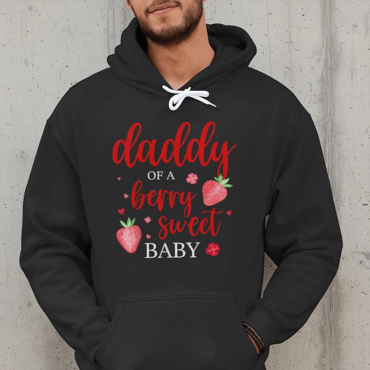 Daddy Of A Berry Sweet One Strawberry Baby First Birthday Men Hoodie