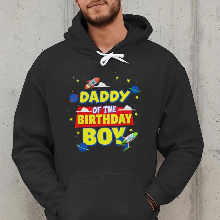 Daddy Of The Birthday Astronaut Boy Outer Space Theme Party Men Hoodie