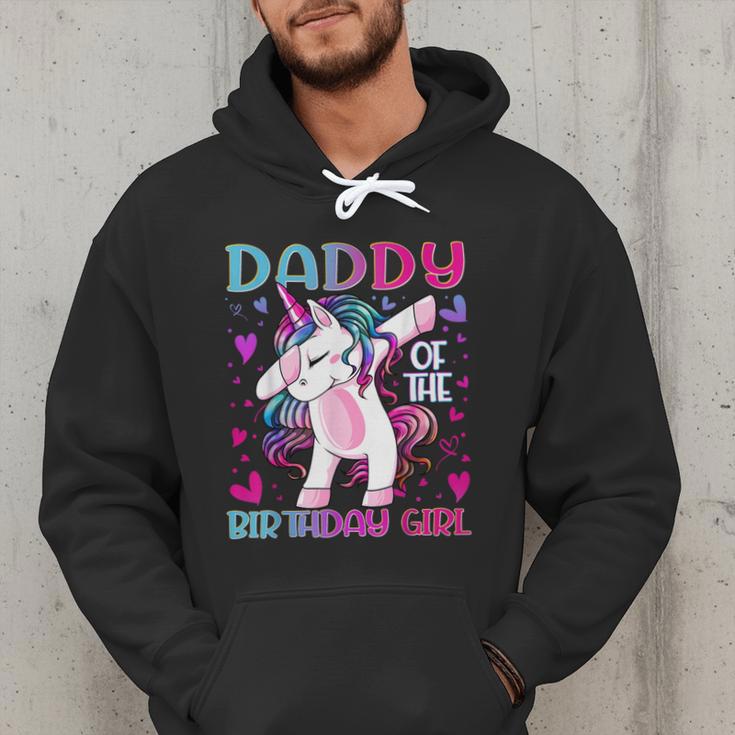 Daddy Of The Birthday Girl Dabbing Unicorn Dad Daddy Small Men Hoodie