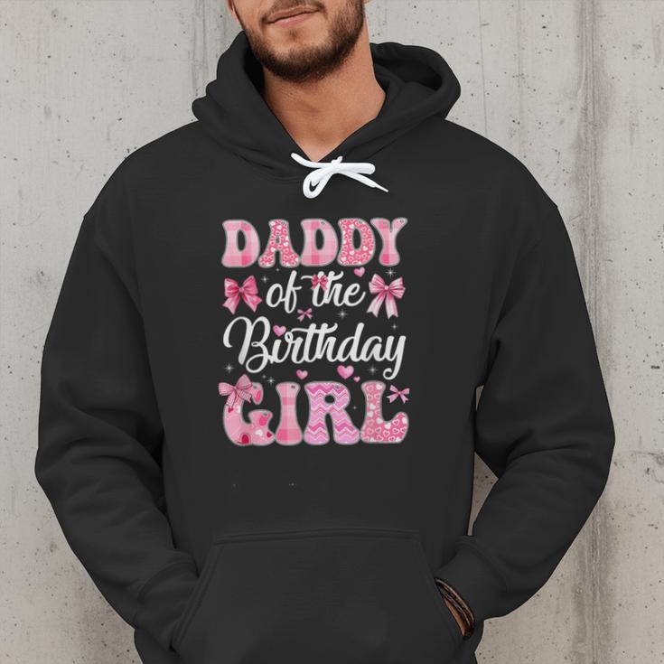 Daddy Of The Birthday Girl Family Pink Coquette Bow Men Hoodie