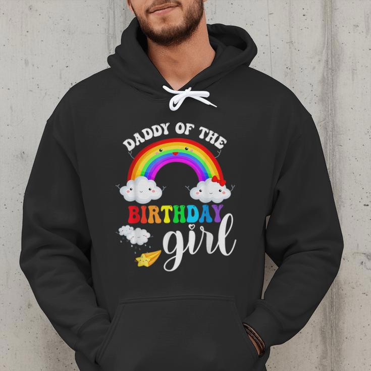 Daddy Of The Birthday Girl Rainbow B-Day Matching Family Men Hoodie