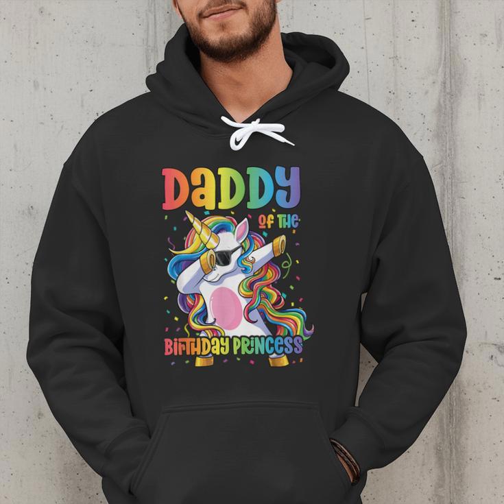 Daddy Of The Birthday Princess Girl Dabbing Unicorn Dad Men Hoodie