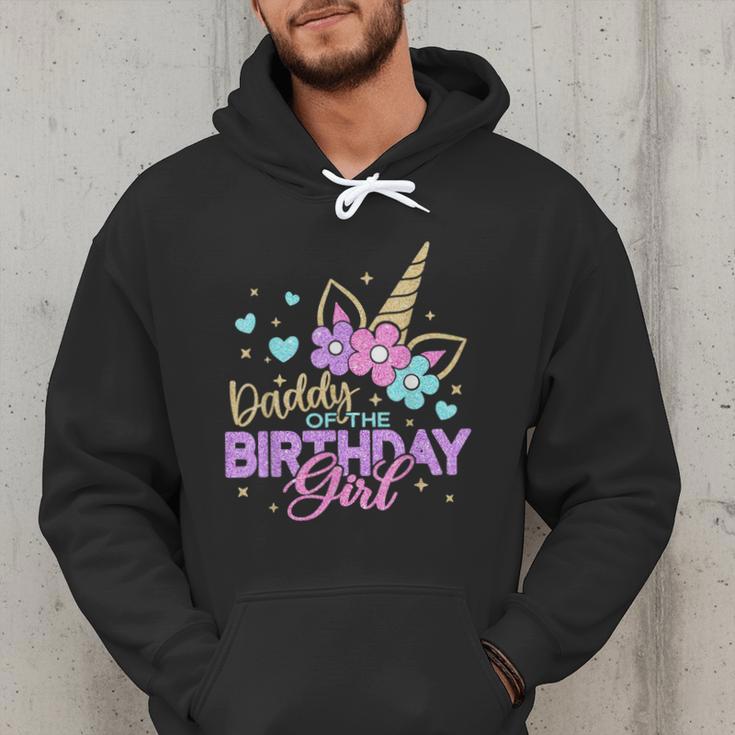 Daddy Of The Birthday Princess Girl Dad Unicorn Bday Party Men Hoodie