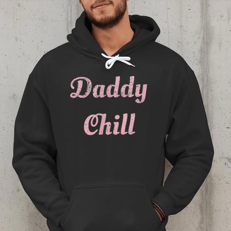 Daddy Chill Pink Distressed Men Hoodie Daddy Chill Pink Distressed Men Hoodie