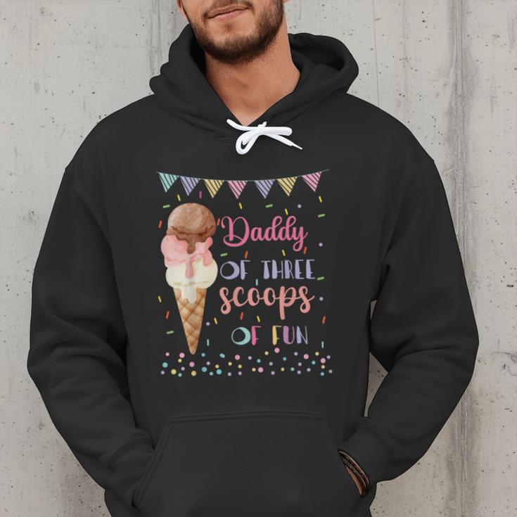 Daddy Dad Ice Cream Third Birthday Three Scoops Of Fun Men Hoodie Daddy Dad Ice Cream Third Birthday Three Scoops Of Fun Men Hoodie