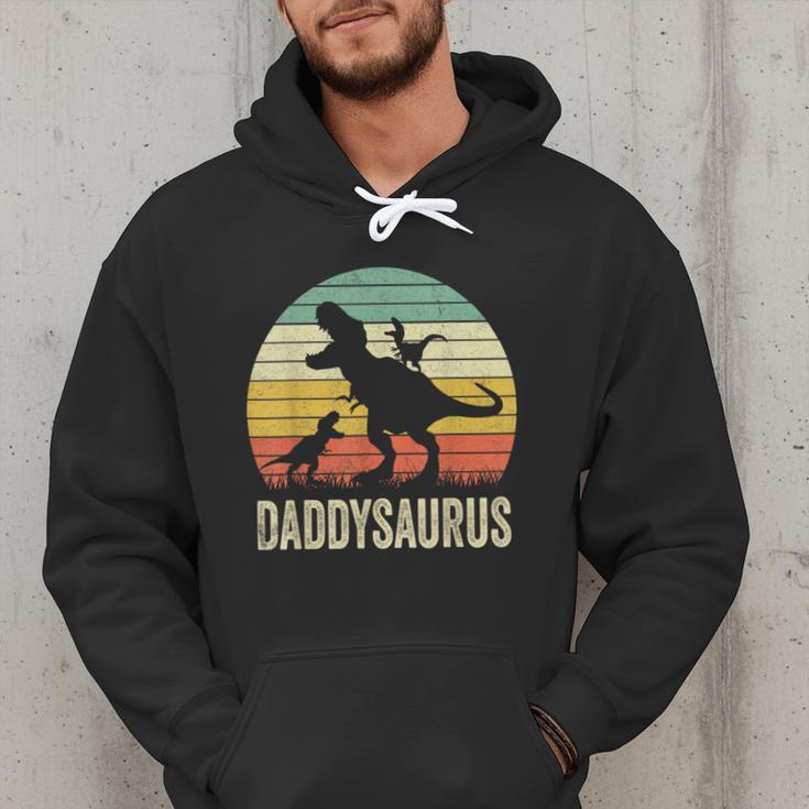 Daddy Dinosaur Daddysaurus 2 Kids For Dad Men Hoodie