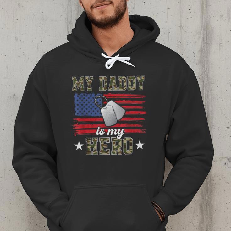 My Daddy Is My Hero Military Dad American Flag Army Proud Ar Men Hoodie