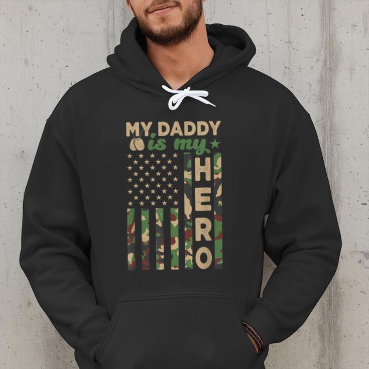 My Daddy Is My Hero Military Dad US Flag Father’s Day Men Hoodie