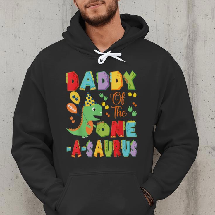 Daddy Of The One-A-Saurus 1St Birthday Boy Dinosaur Men Hoodie