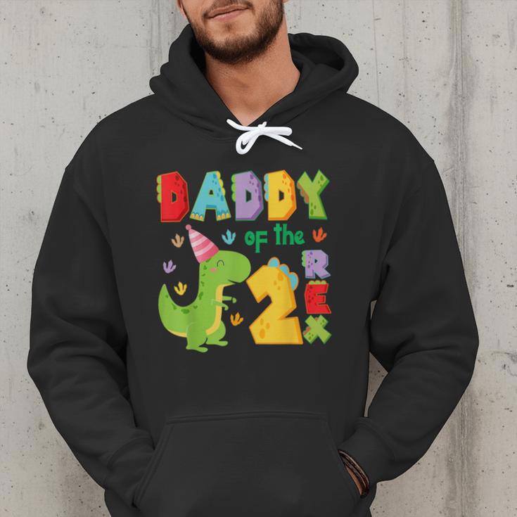 Daddy Of The Two Rex 2Nd Birthday Boy Dinosaur T-Rex Men Hoodie