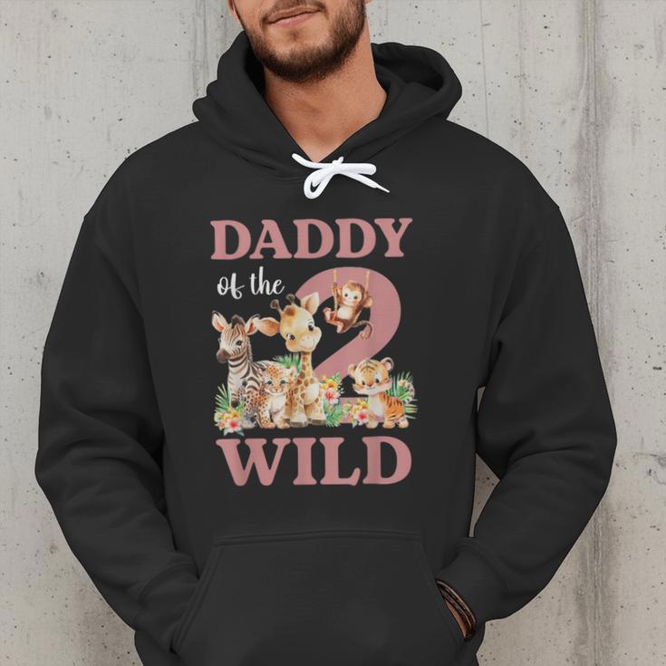 Daddy Of The Two Wild Zoo 2nd Birthday Safari Jungle Animal Men Hoodie