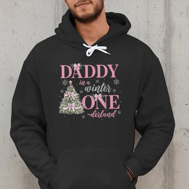 Daddy In a Winter Onederland Birthday Girl Christmas Tree Men Hoodie