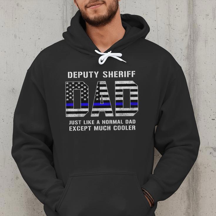 Deputy Sheriff Dad Much Cooler Fathers Day Thin Blue Line Men Hoodie