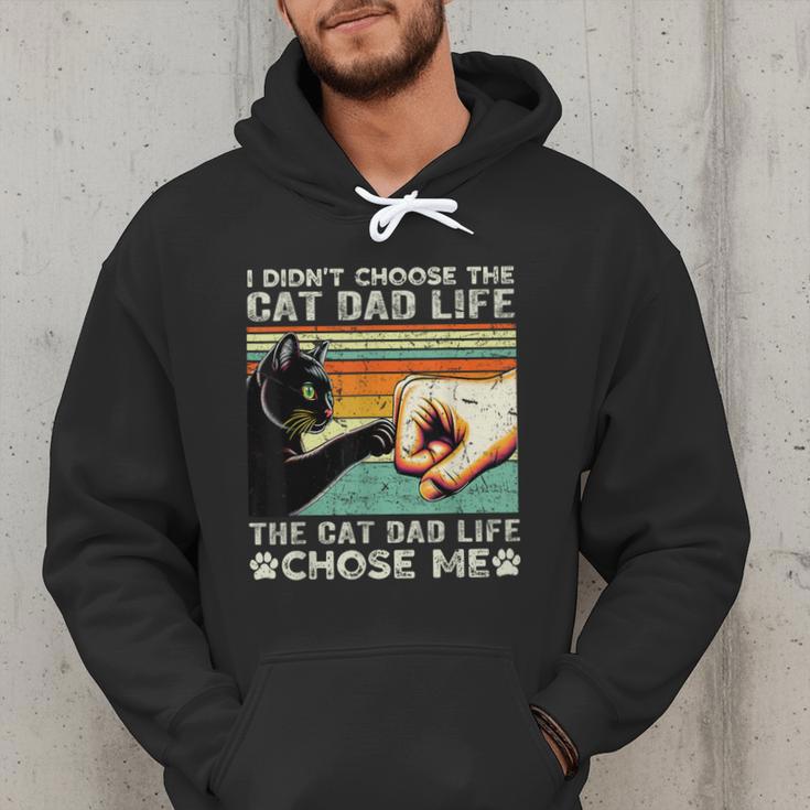 I Didn't Choose The Cat Dad Life Funny Cat Lovers Vintage Men Hoodie I Didn't Choose The Cat Dad Life Funny Cat Lovers Vintage Men Hoodie
