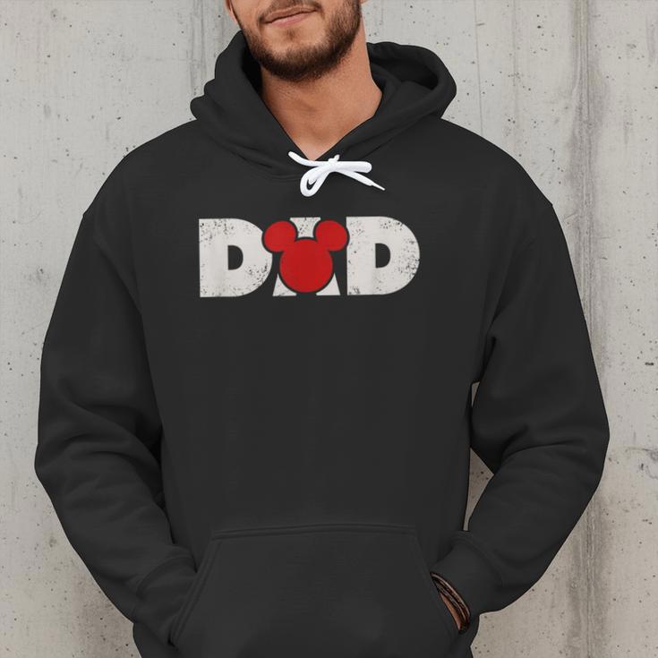 Disney Mickey And Friends Dad Mickey Distressed Text Logo Men Hoodie