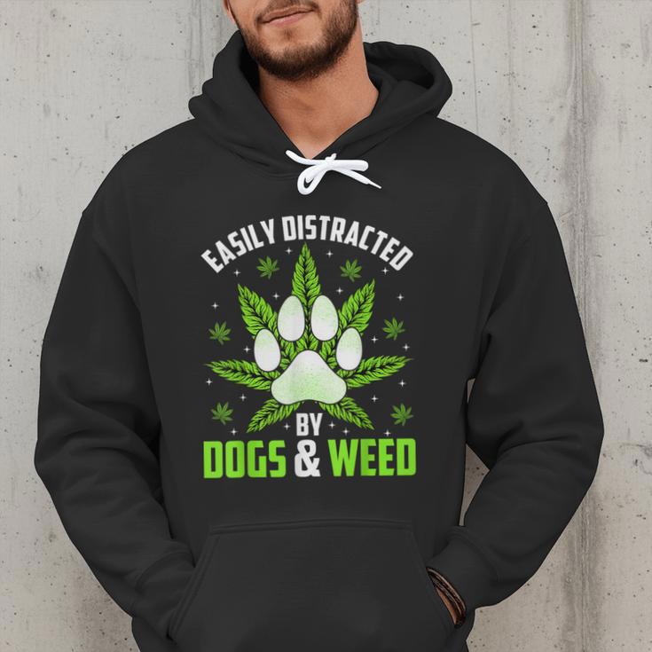 Dogs And Weed Dad Mom Dog Lover Cannabis Marijuana For Men Women Men Hoodie
