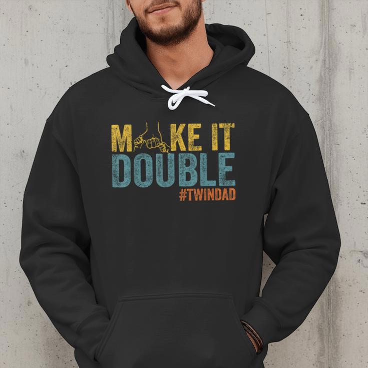 Make It A Double Twin Dad New Dad Expecting Twins Men Hoodie