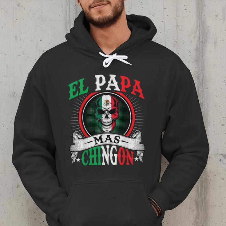 El Papa Mas Chingon Mexican Dad Husband Regalo Flag Men Hoodie