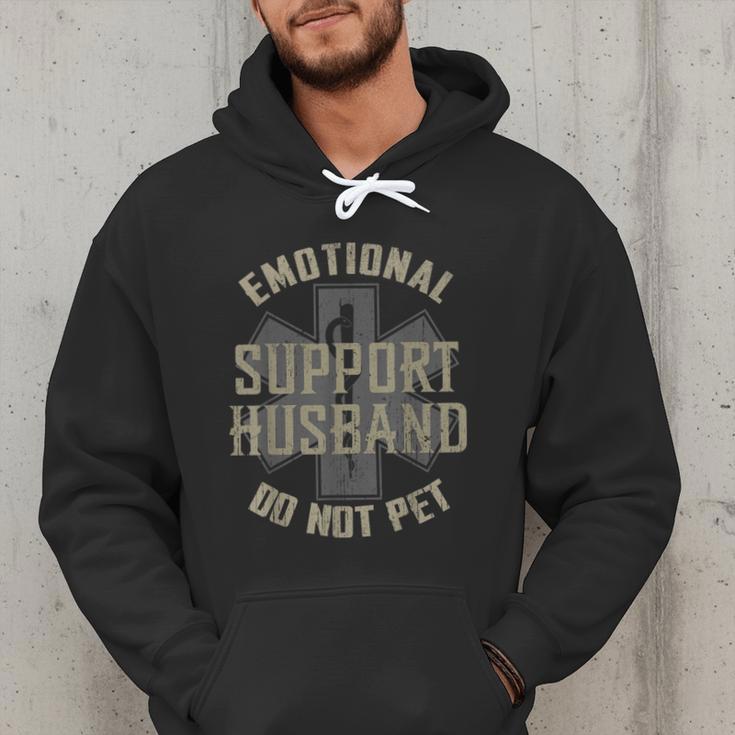 Emotional Support Husband Do Not Pet Dad For Men Men Hoodie