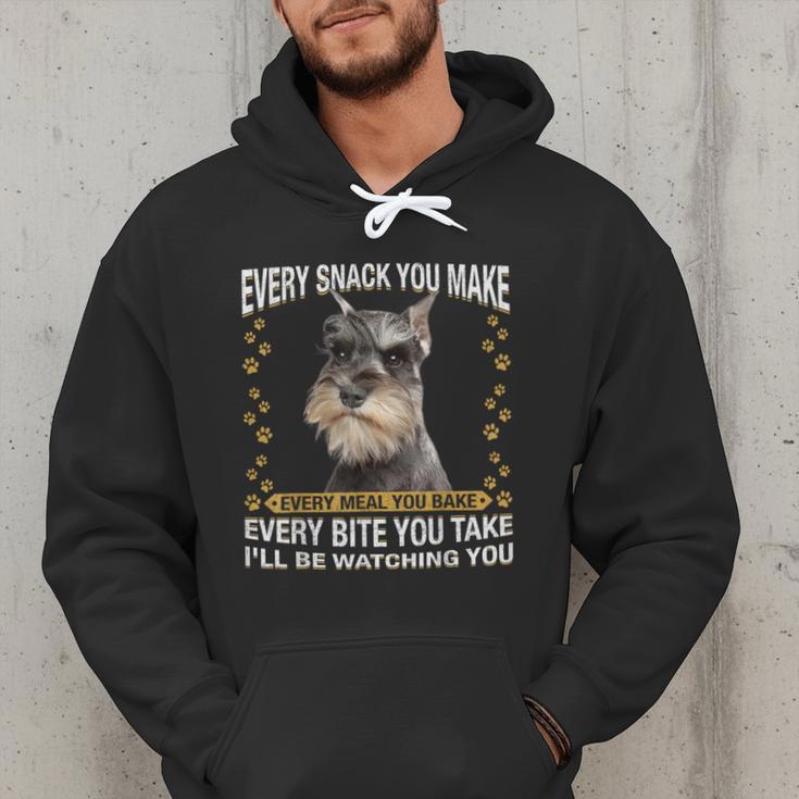 Every Snack You Make Miniature Schnauzer Dog Mom Dad Men Hoodie