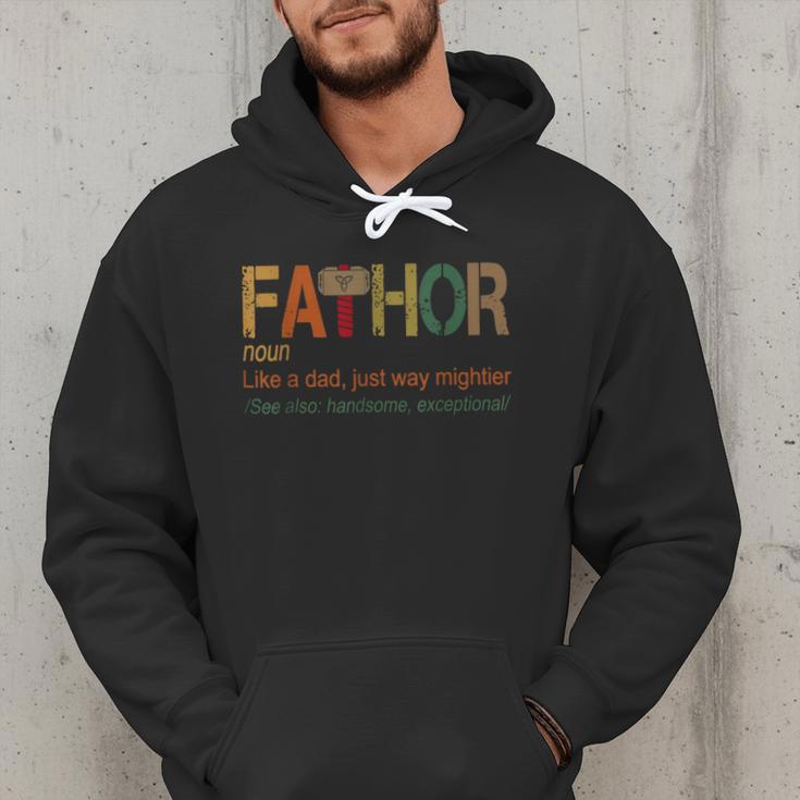 FA-Thor Like Dad Just Way Mightier Hero Fathers Day Small Men Hoodie