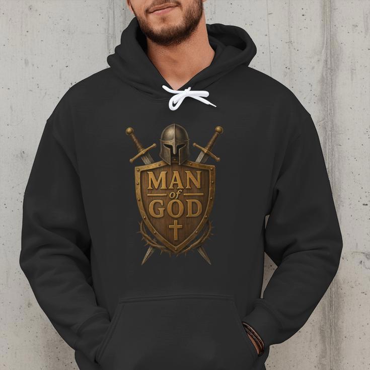 Faithful Warrior Man Of God Christian Men Knight Armor Dad Men Hoodie