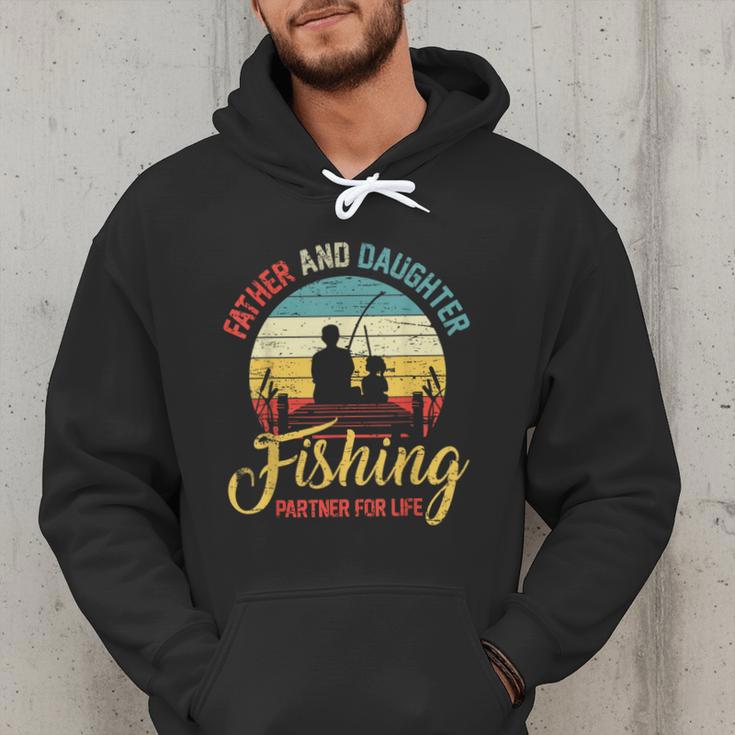 Father Daughter Fishing Partner For Life Retro Matching Dad Men Hoodie