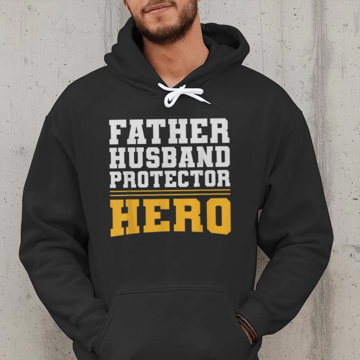 FATHER HUSBAND PROTECTOR HERO Dad Daddy Fathers Day Men Hoodie